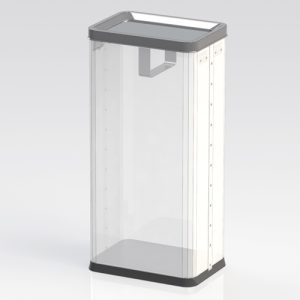 中身の見えるゴミ箱 角型ロータリー屑入(中)袋止め付