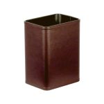 レザー巻 スクエアバケット（ダークブラウン）