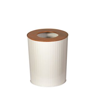 テーパーバケットウェーブ プチ（フタ付）（アイボリー/ミディアムオーク）